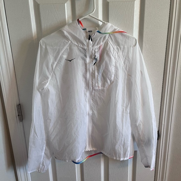 HOKA ONE women's NWT Skyflow Jacket Size Medium white/multi color - Picture 1 of 11
